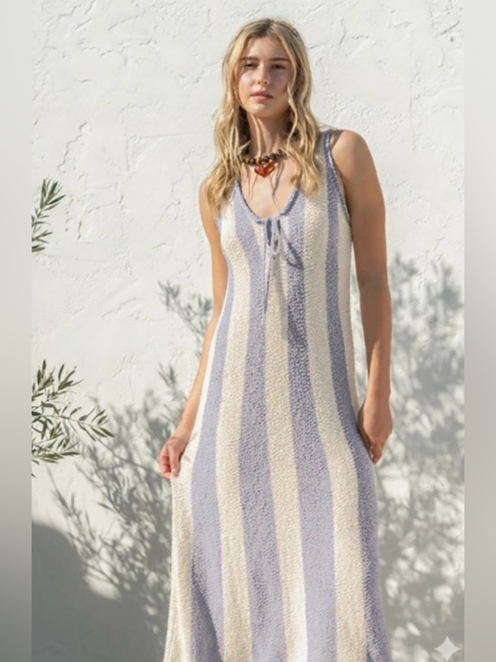 128. Striped Sleeveless Maxi Dress